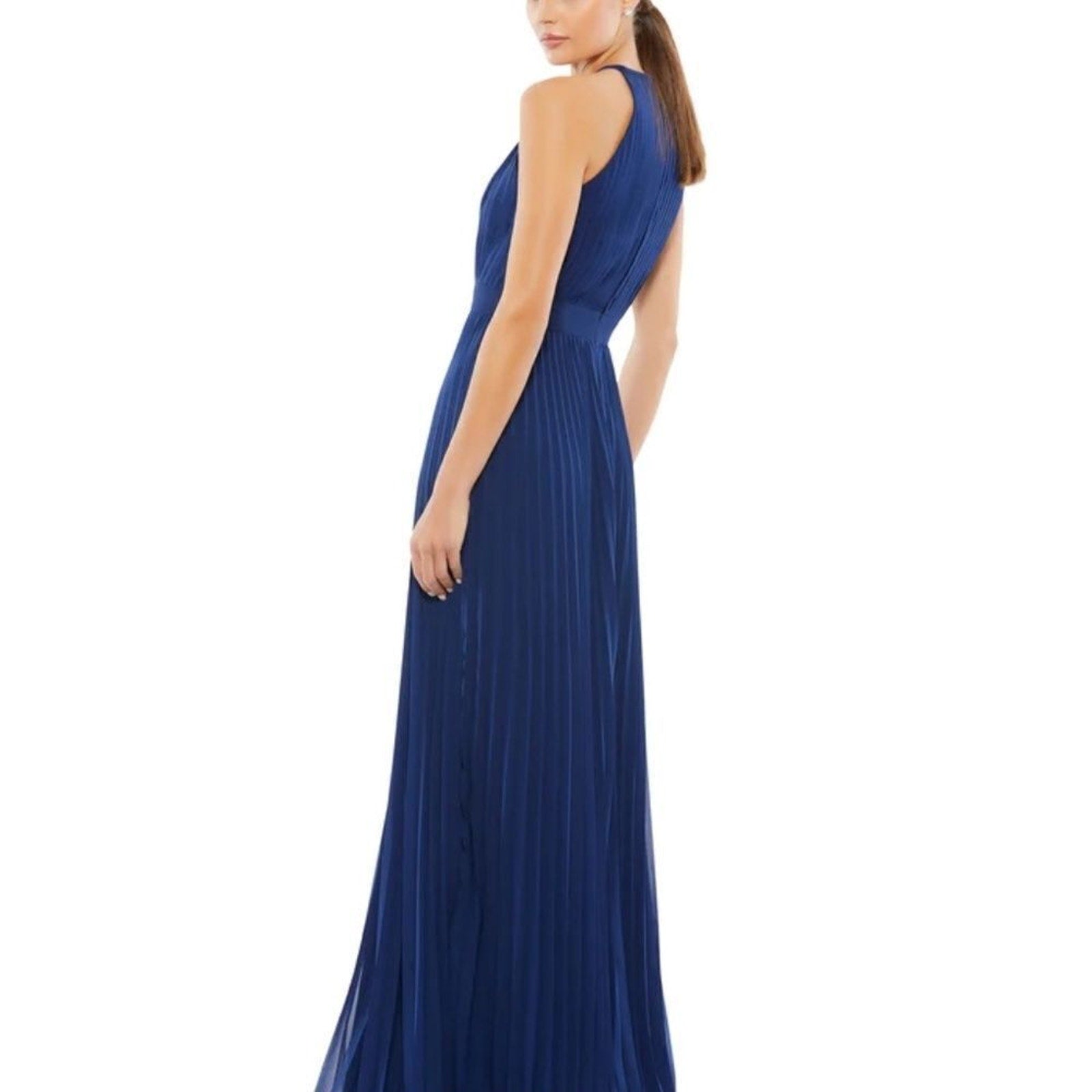 NWT Ieena for Mac Duggal 12496 High Neck Pleated Dress - size 14