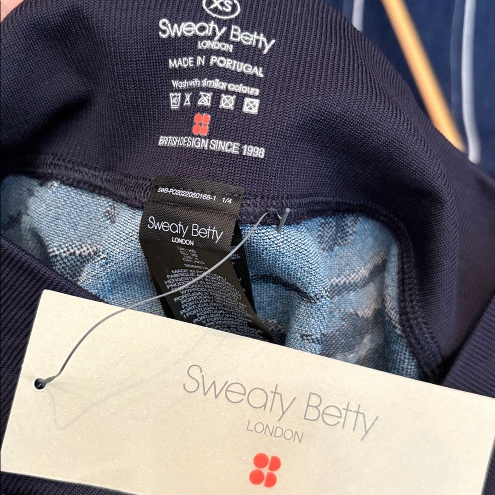 NWT Sweaty Betty Ski Base Layer Leggings SB8631A - Blue Peaks Jacquard - XS