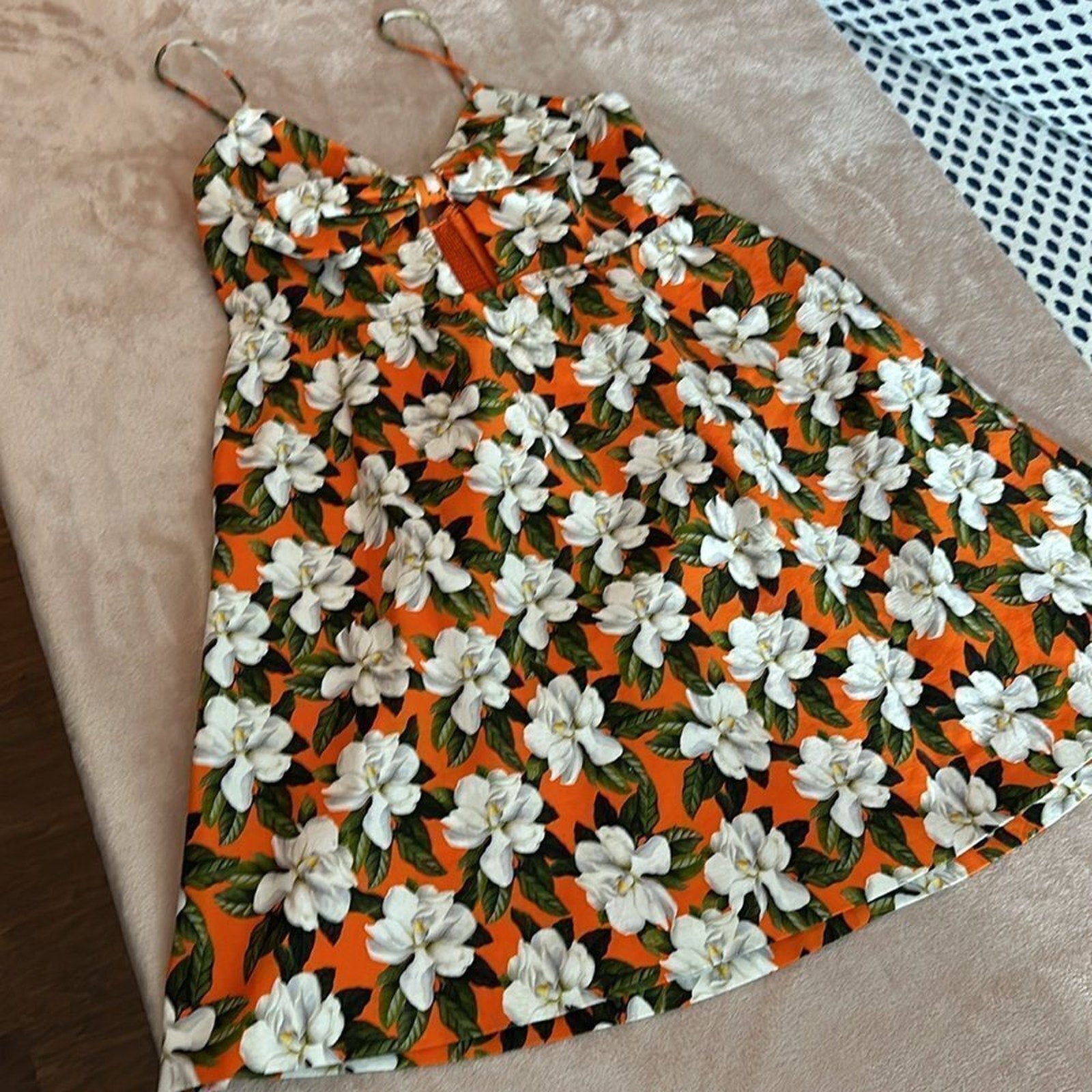 NEW ALICE + OLIVIA Melvina cutout floral-print linen-blend mini dress - size 6