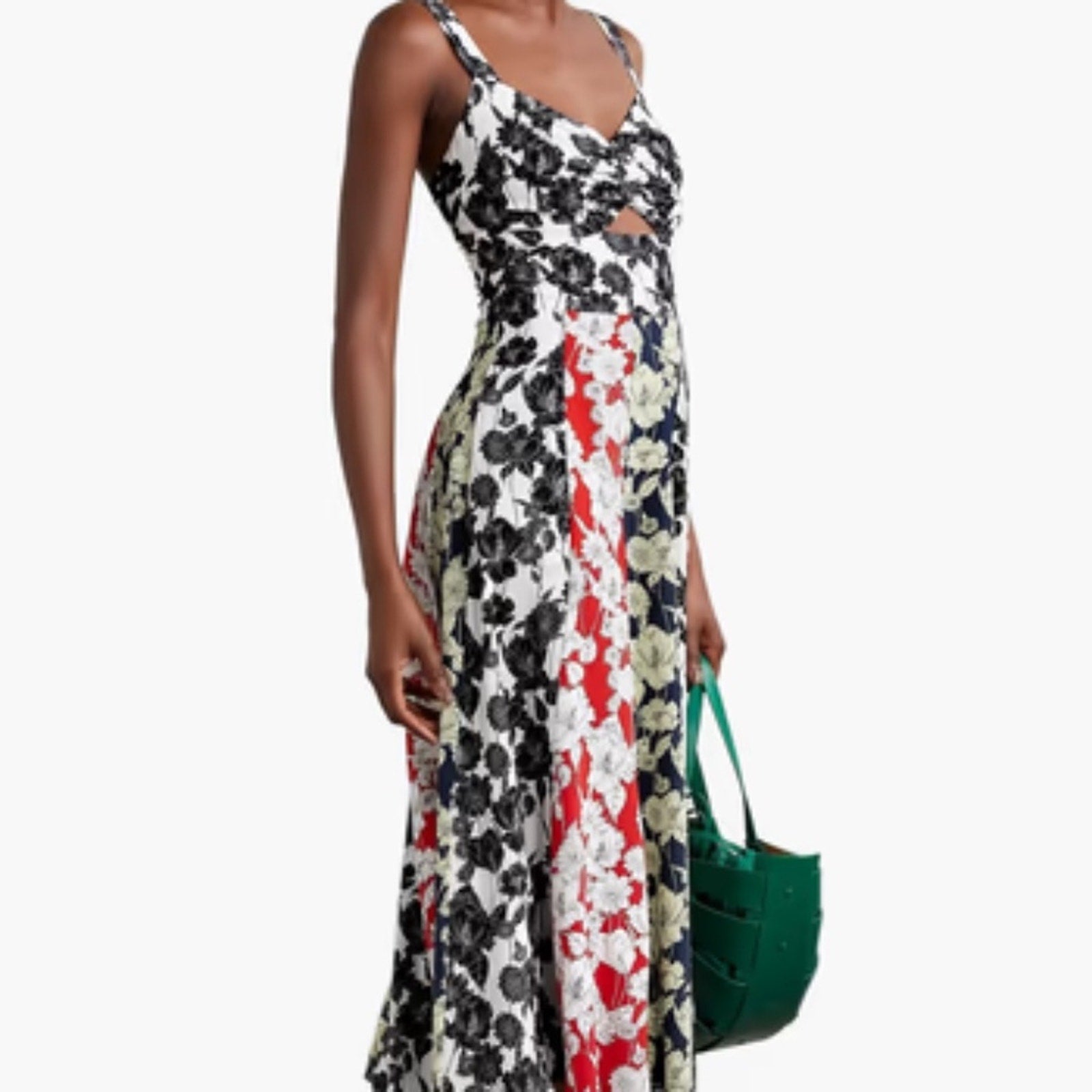 Jason Wu Mix Print A-Line Paneled Sweetheart Dress 100% Silk - size 6
