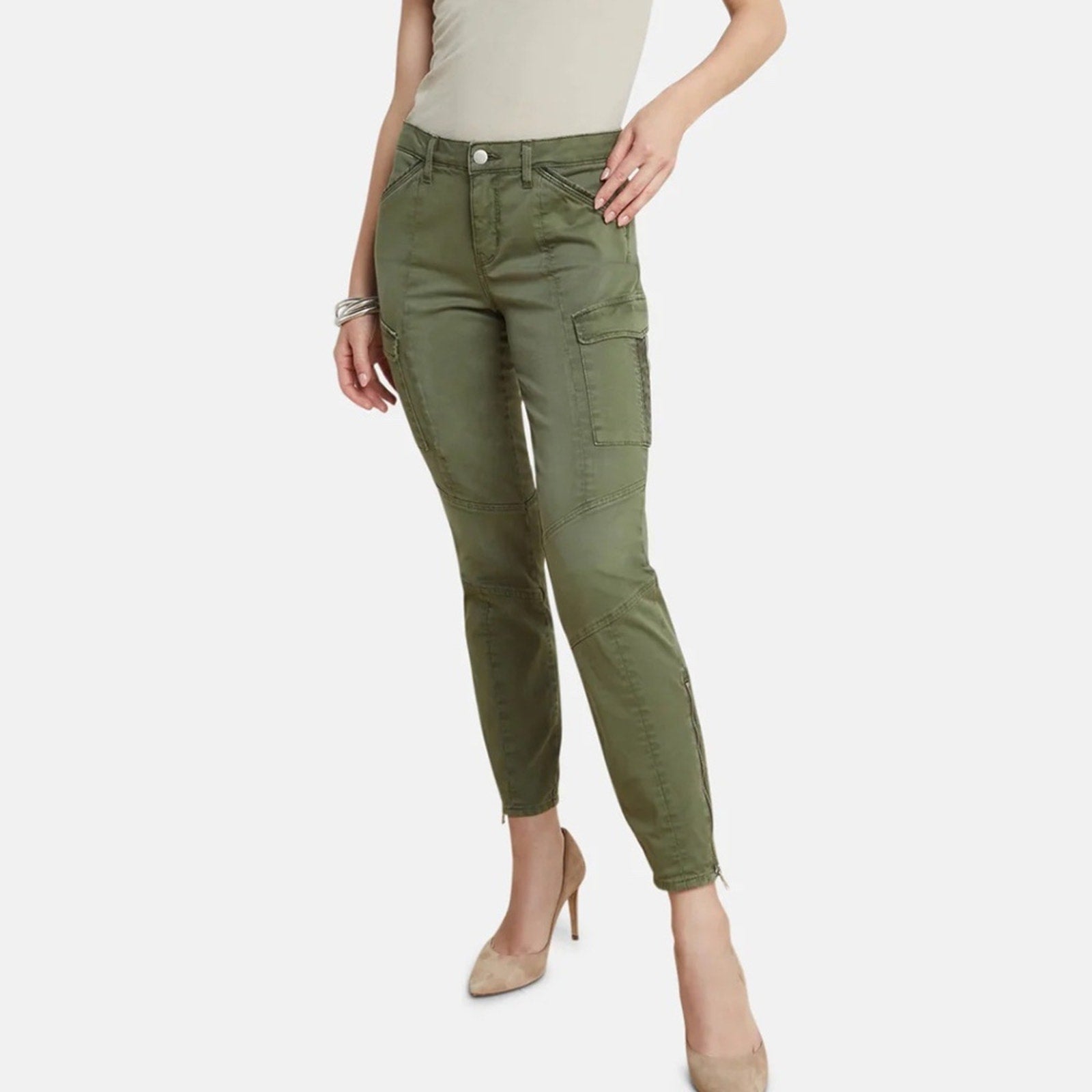 NWT L'AGENCE PATTON CARGO SKINNY PANT BRIGADE - size 34