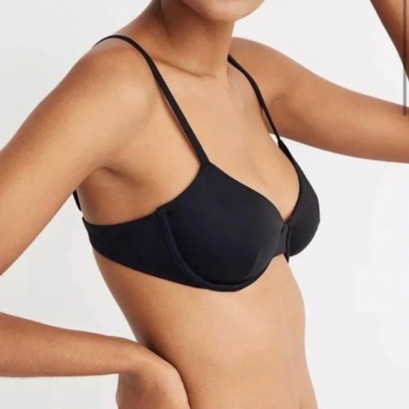 NWT Madewell Second Wave Underwire Black Bikini Top Size XL