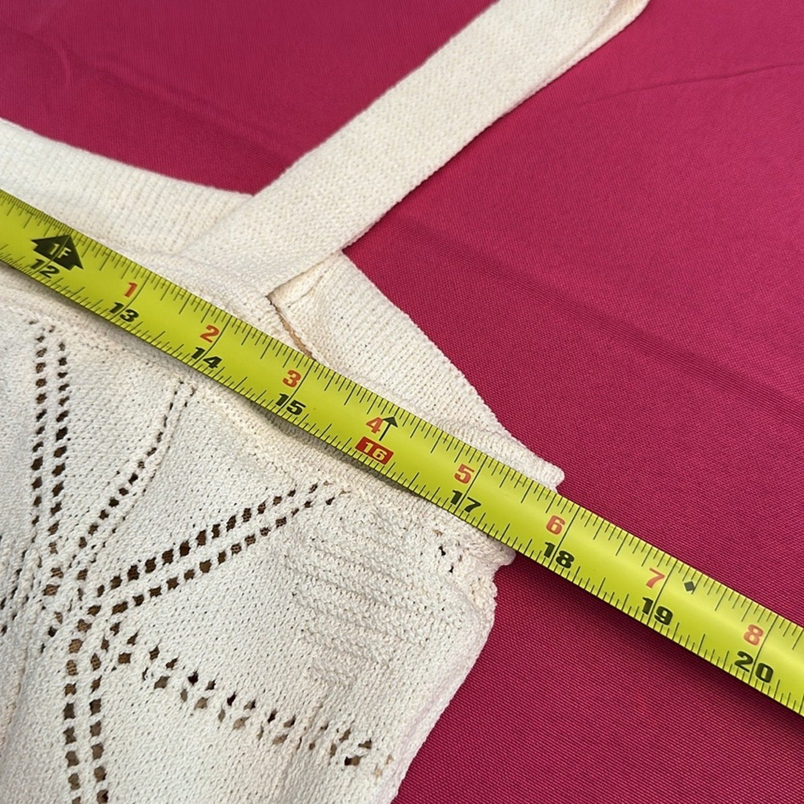 St John Sport cream crochet top - size large