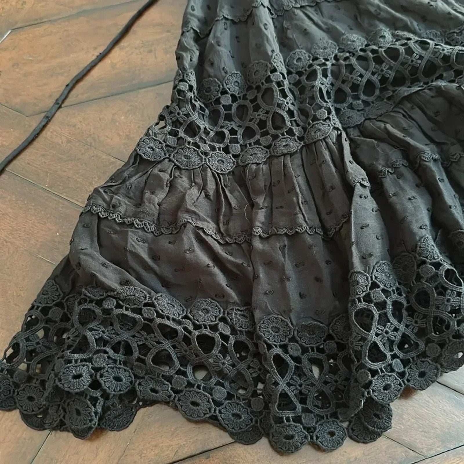 NEW Free People Womens Cruel Intentions Crochet-Lace Mini Dress, Black, Size 0