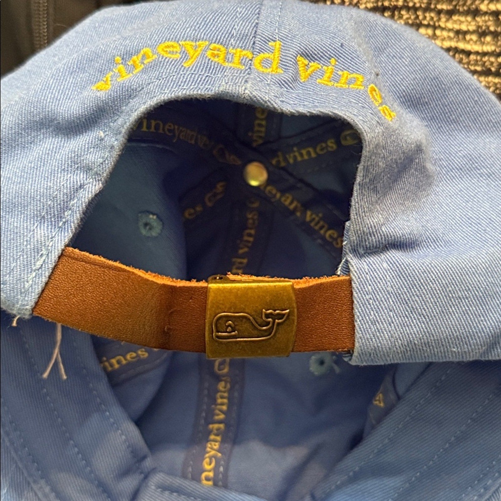 Vineyard Vines Strapback Hat Adult Baseball Cap Blue Embroidered Whale Logo