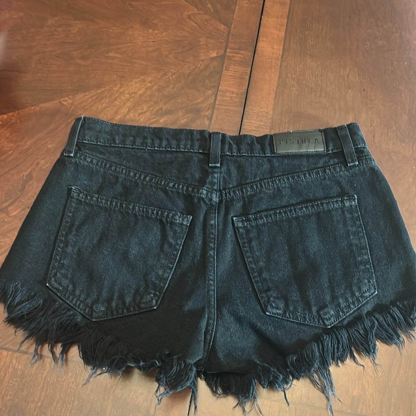 Pistola Black Gigi Distressed Low Rise Cutoff Denim Shorts - size 25