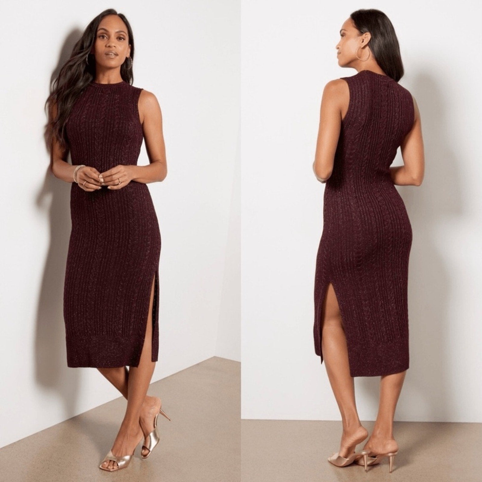 NWT Paige Marium Midi Burgundy Red Sweater Dress - size M