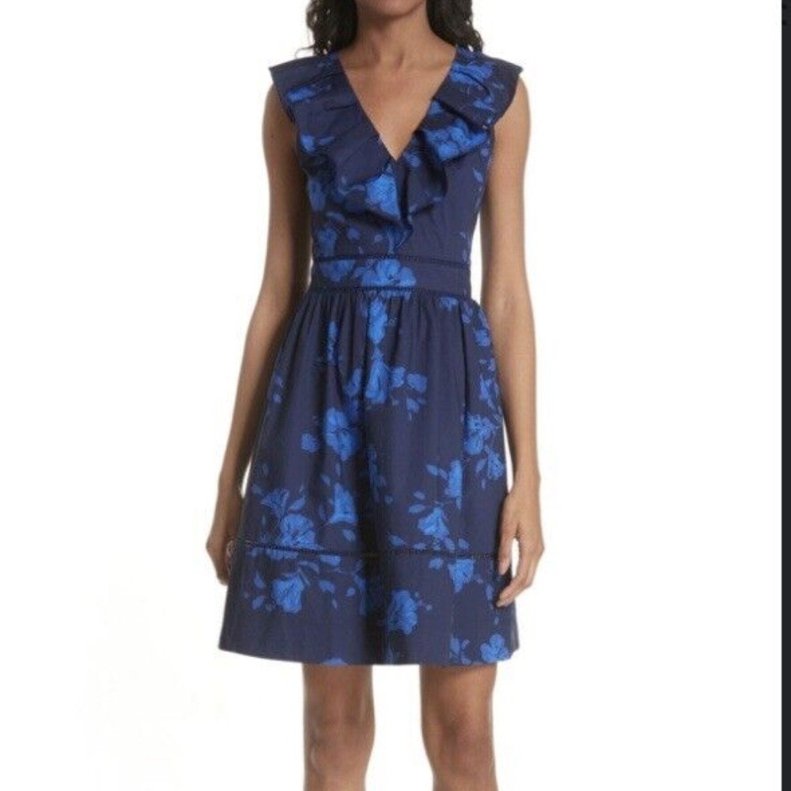 kate spade California Dreaming ruffle neck dress - size 2