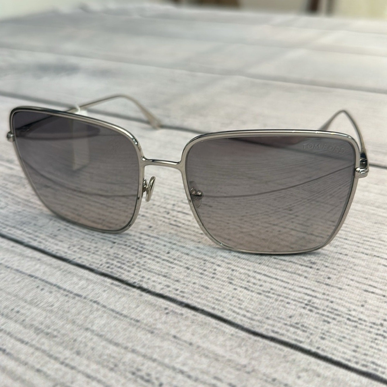 NEW Tom Ford Heather TF739 16B Silver Square Metal Sunglasses Frame 60-17-140