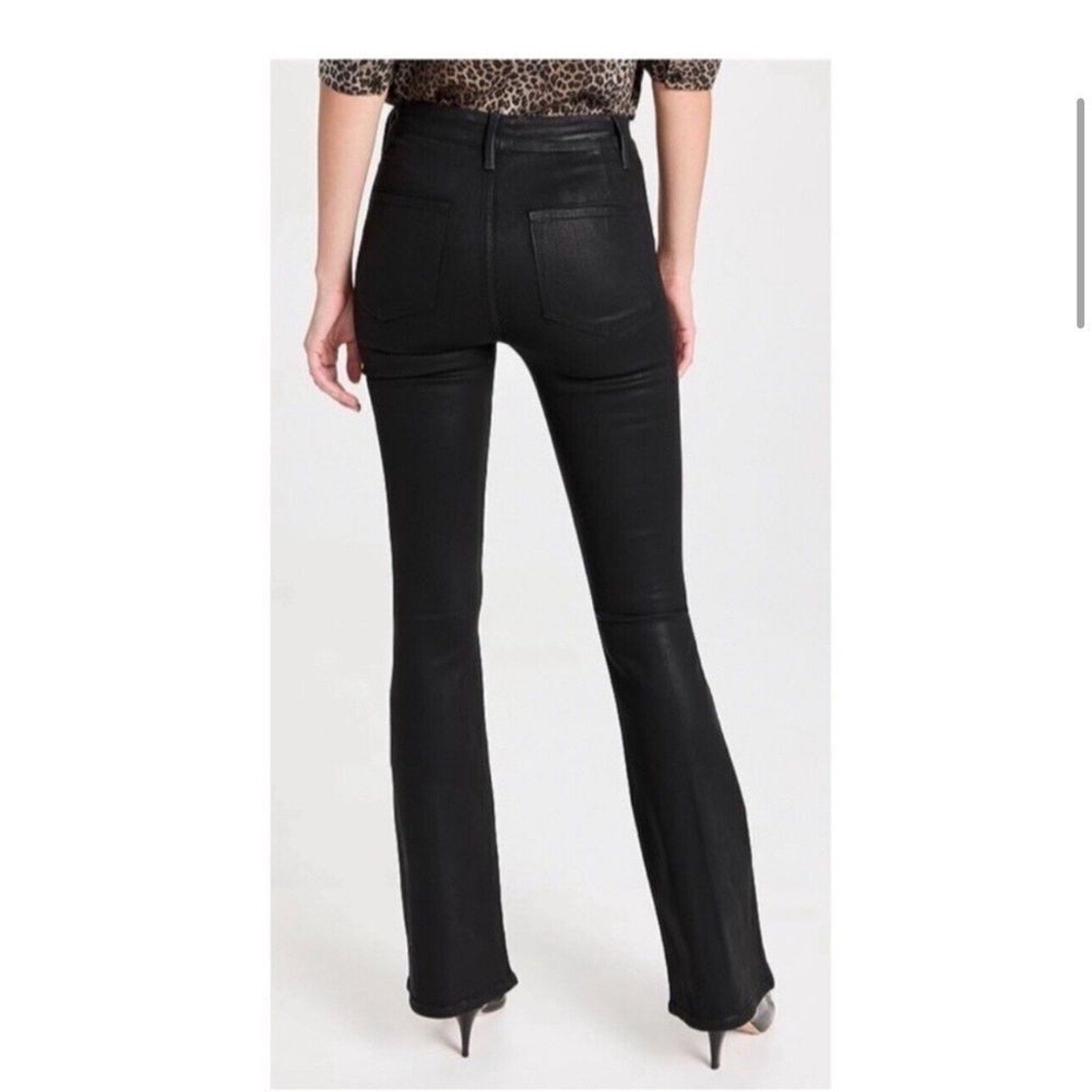 NEW FRAME Le Flare de Francoise in Black Coated - Size 24. Retail- $278