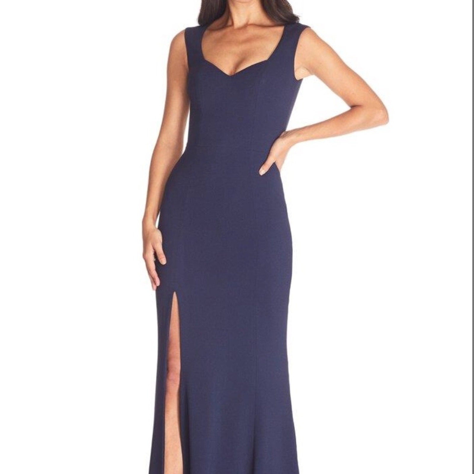 NWT DRESS THE POPULATION MONROE THIGH HIGH MIDNIGHT GOWN DRESS -size large