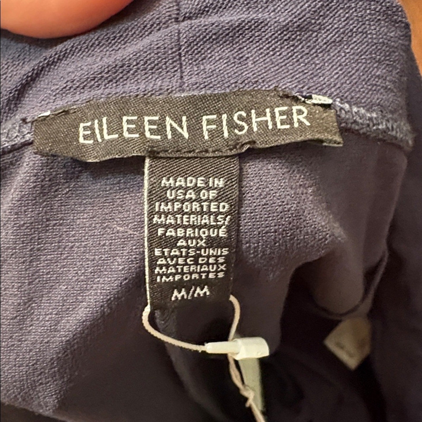 NWT Eileen Fisher Washable Stretch Crepe Slim Ankle Pants Navy Blue -size M