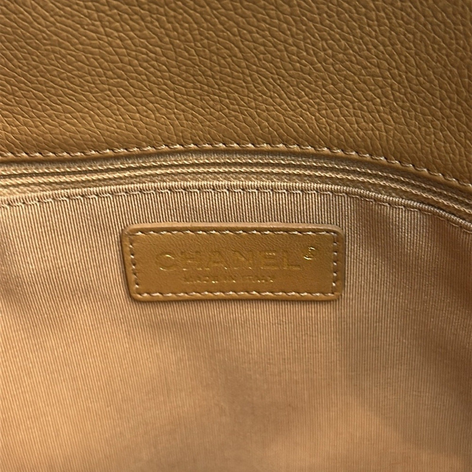 Chanel Beige Caviar Cerf Executive Medium Shopping Tote Gold Hardware, 2005-2006
