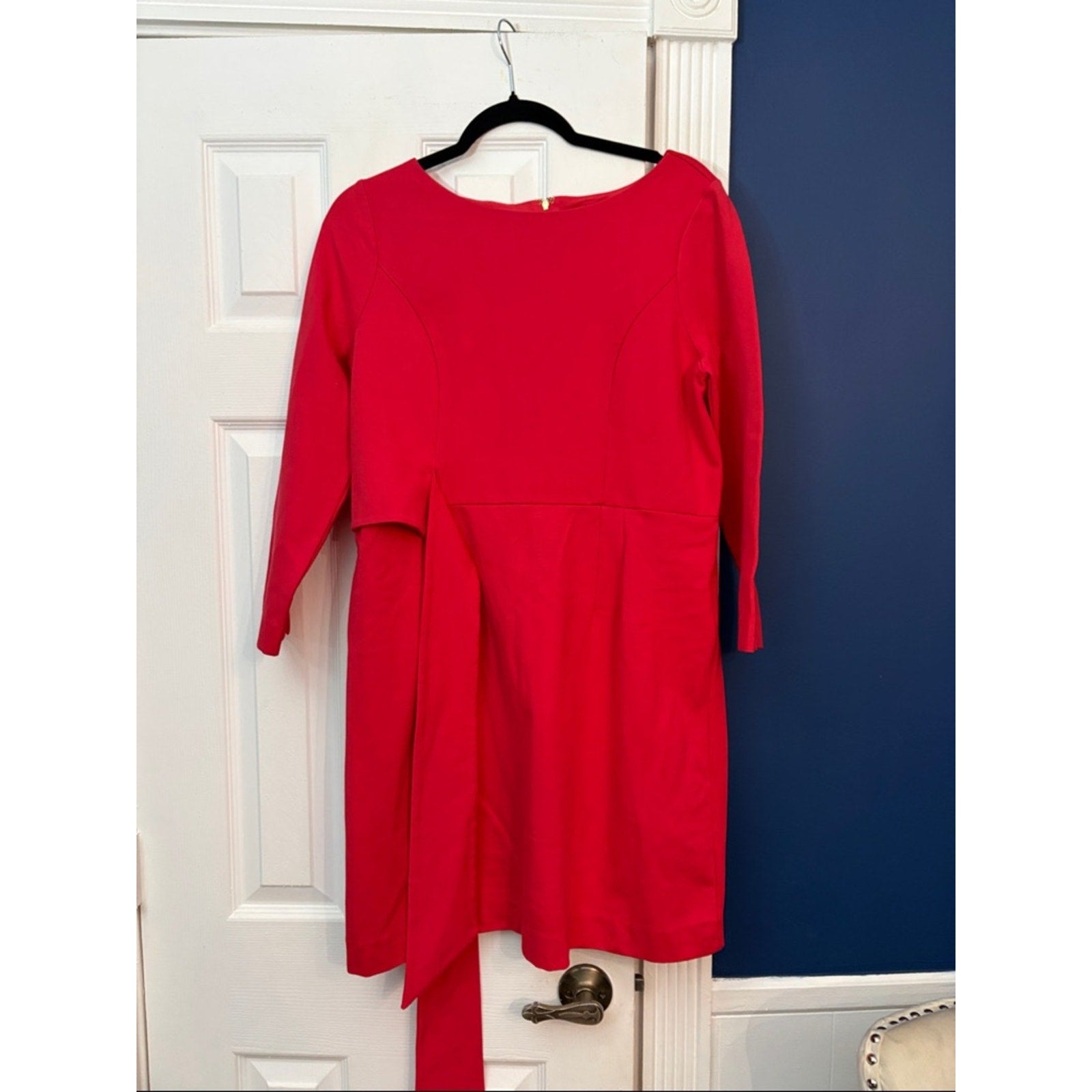 Lilly Pulitzer Leighton Straight Fit Dress Tie Front Amaryllis Red - L