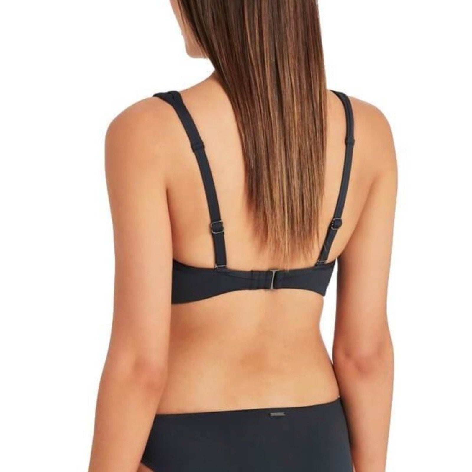 NWT Sea Level Lola Shimmer Triangle Bikini Top - Charcoal - 4