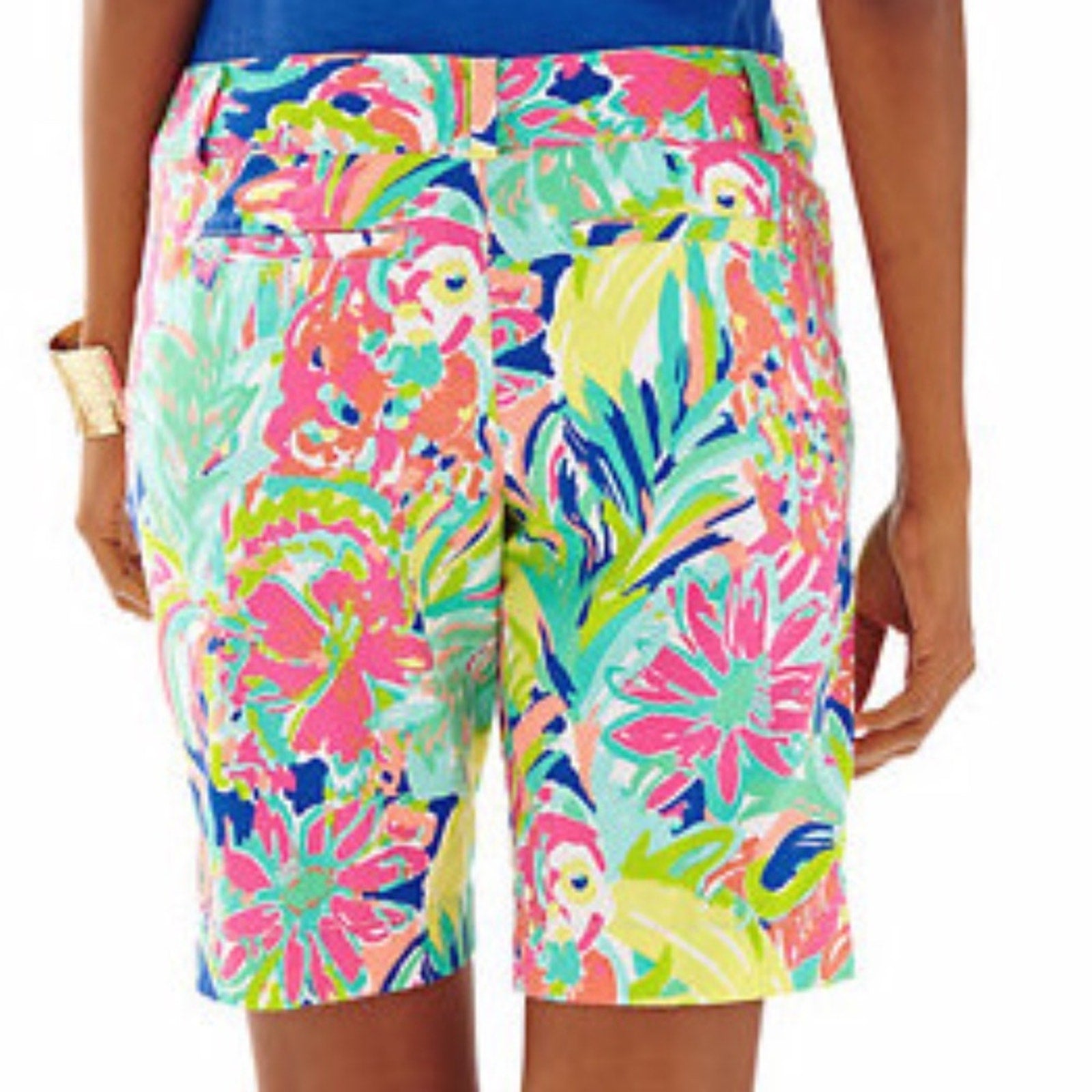 Lilly Pulitzer Chipper Casa Banana Print Bermuda Shorts - size 4