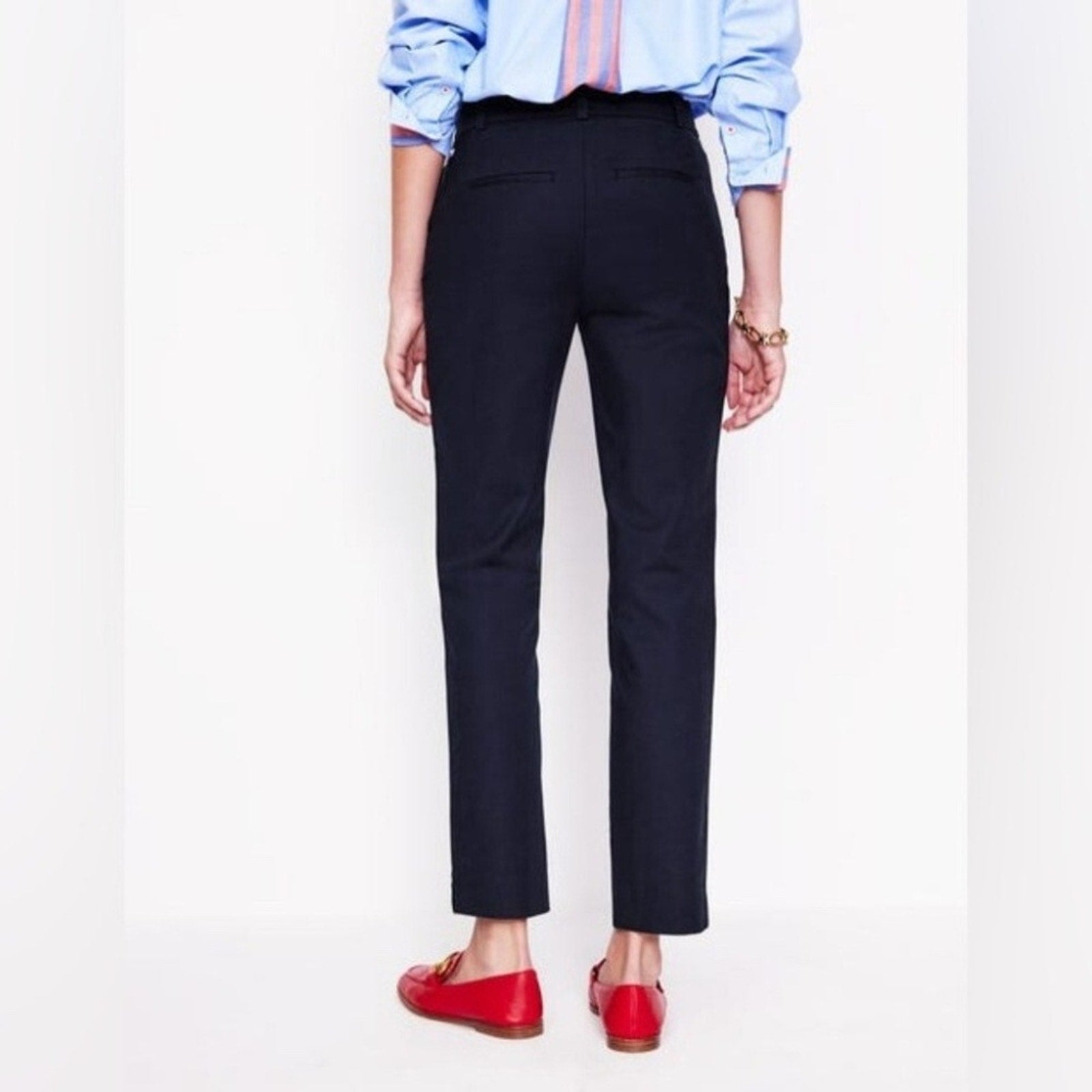 Boden Women’s Bistro Cropped Trousers in Navy Size 8R