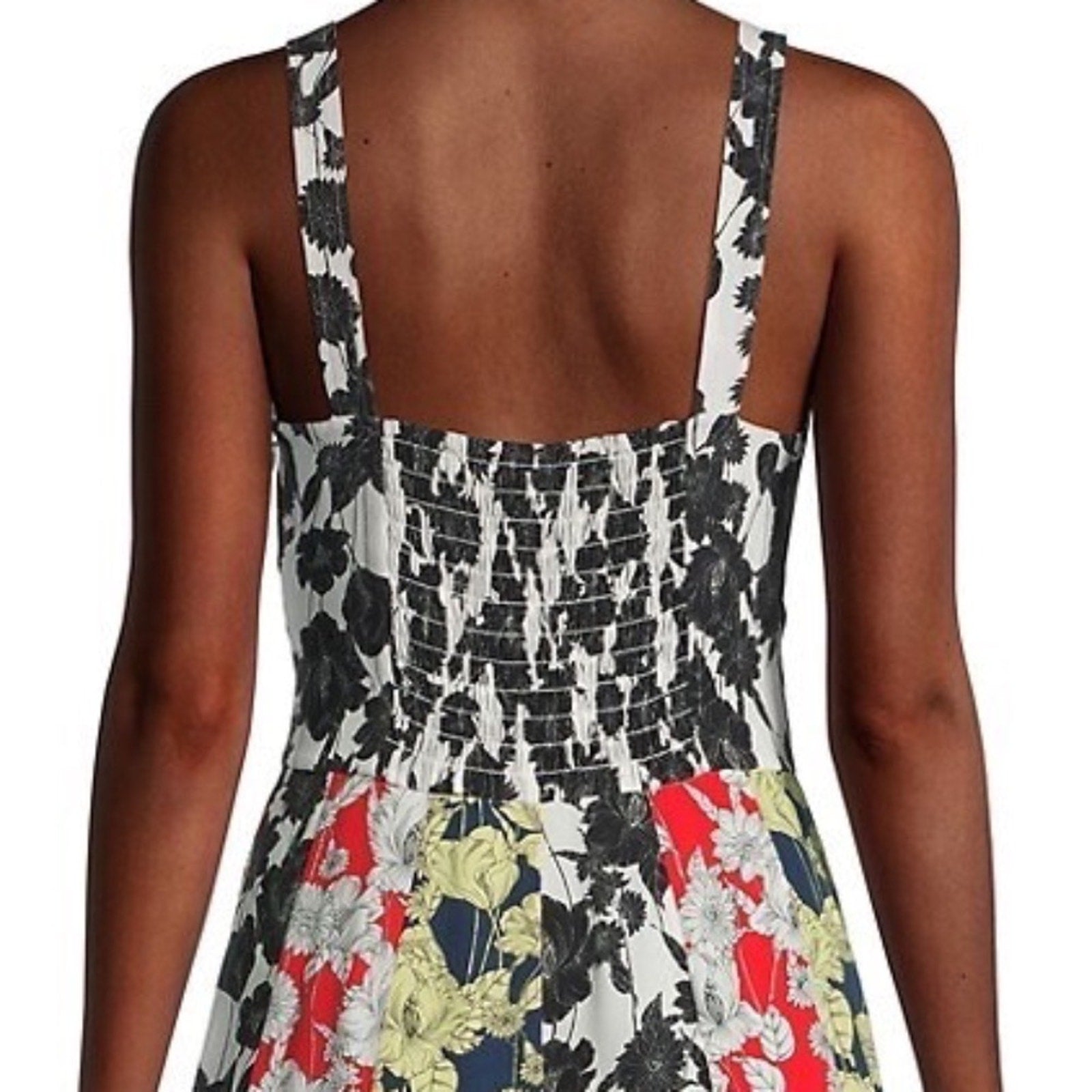 Jason Wu Mix Print A-Line Paneled Sweetheart Dress 100% Silk - size 6