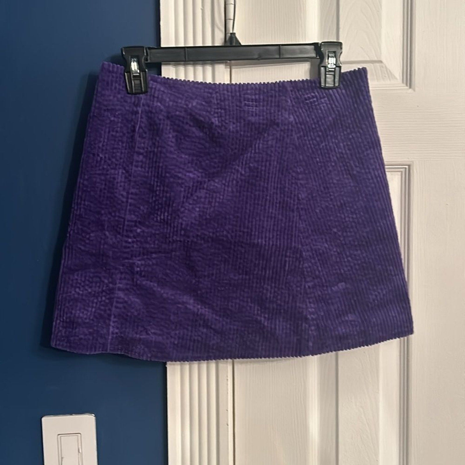NEW Ganni PURPLE CORDUROY MINI SKIRT - size 4