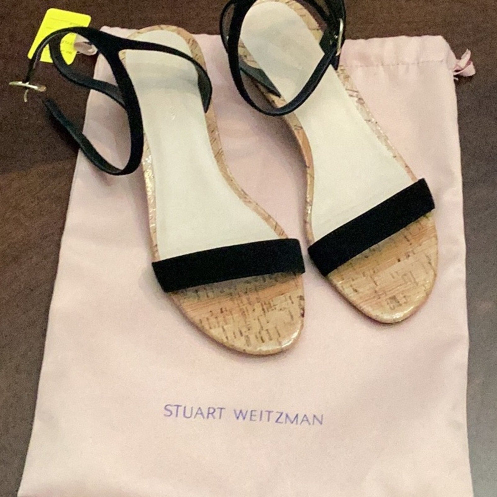 Stuart Weitzman Ave Leather Wedge Sandals - 9