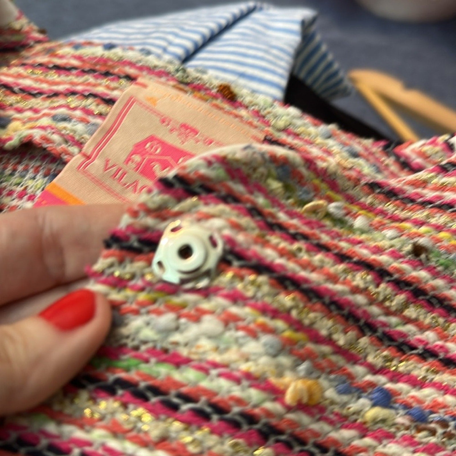 Vilagallo tweed metallic cardigan size 40 / M