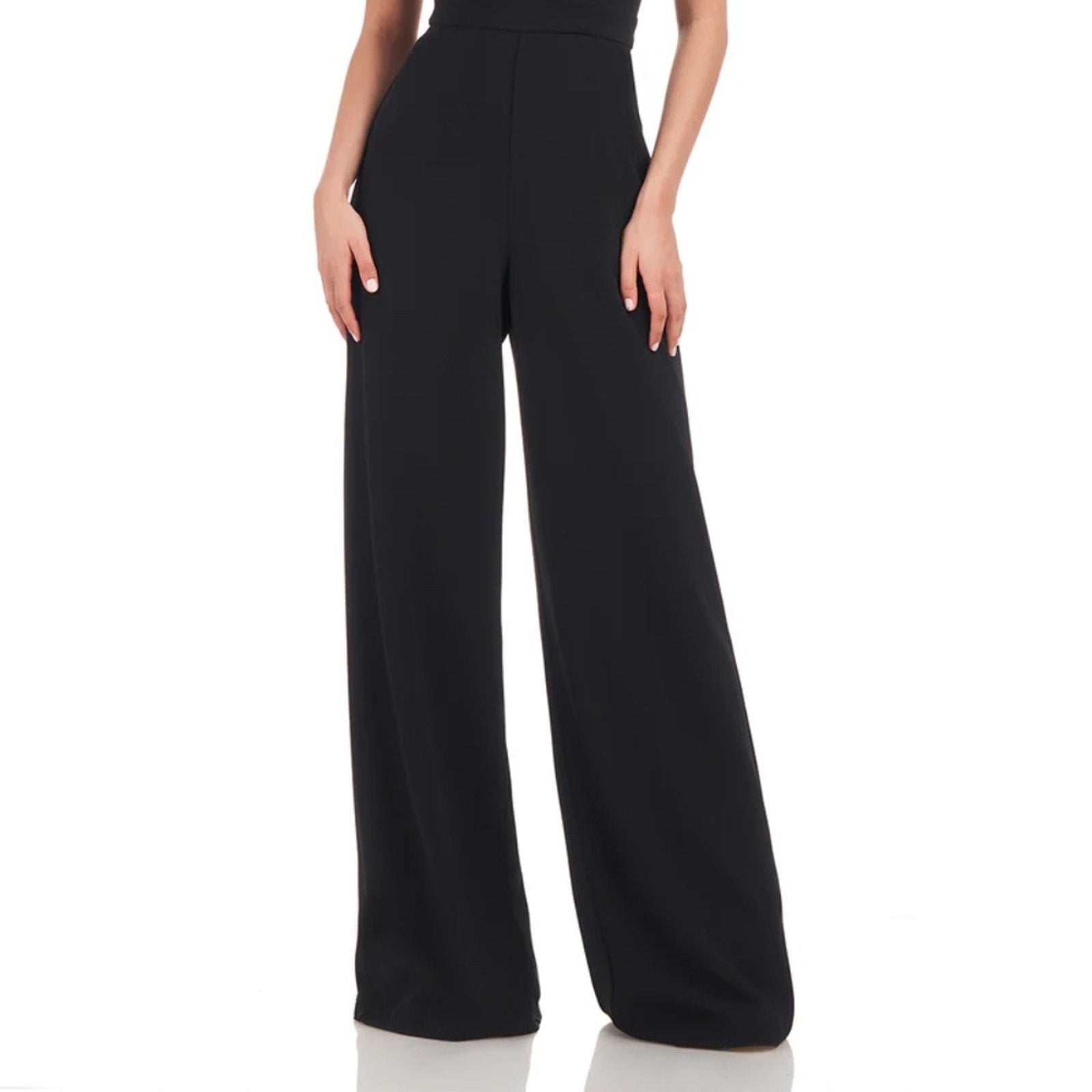 JS Collections Black Lilith One-Shoulder Wide Leg Jumpsuit - Size 8 $248