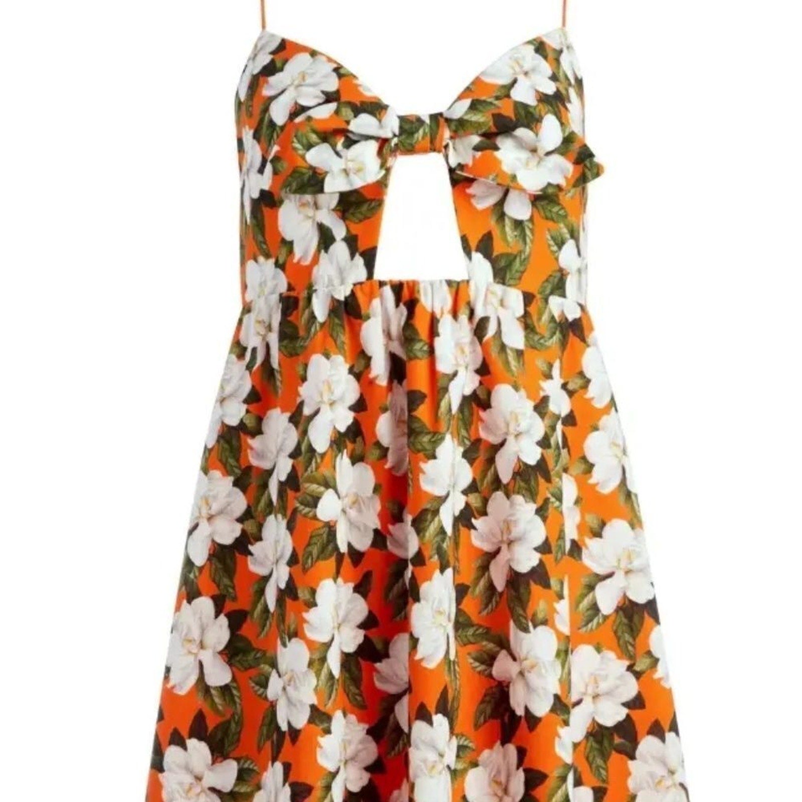 NEW ALICE + OLIVIA Melvina cutout floral-print linen-blend mini dress - size 6