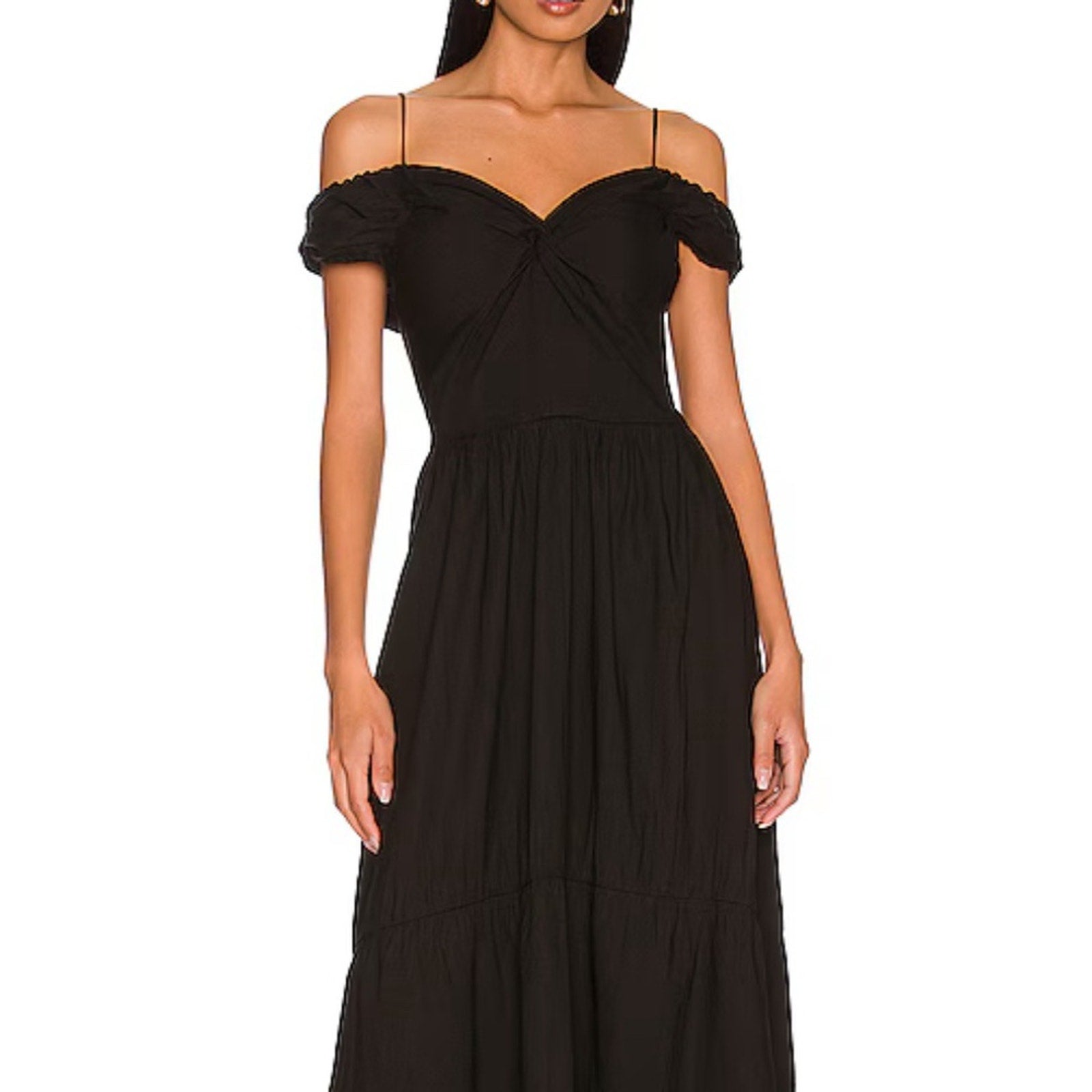 NWT VINCE Off Shoulder Twist Front Dress black V825151465 - size 2