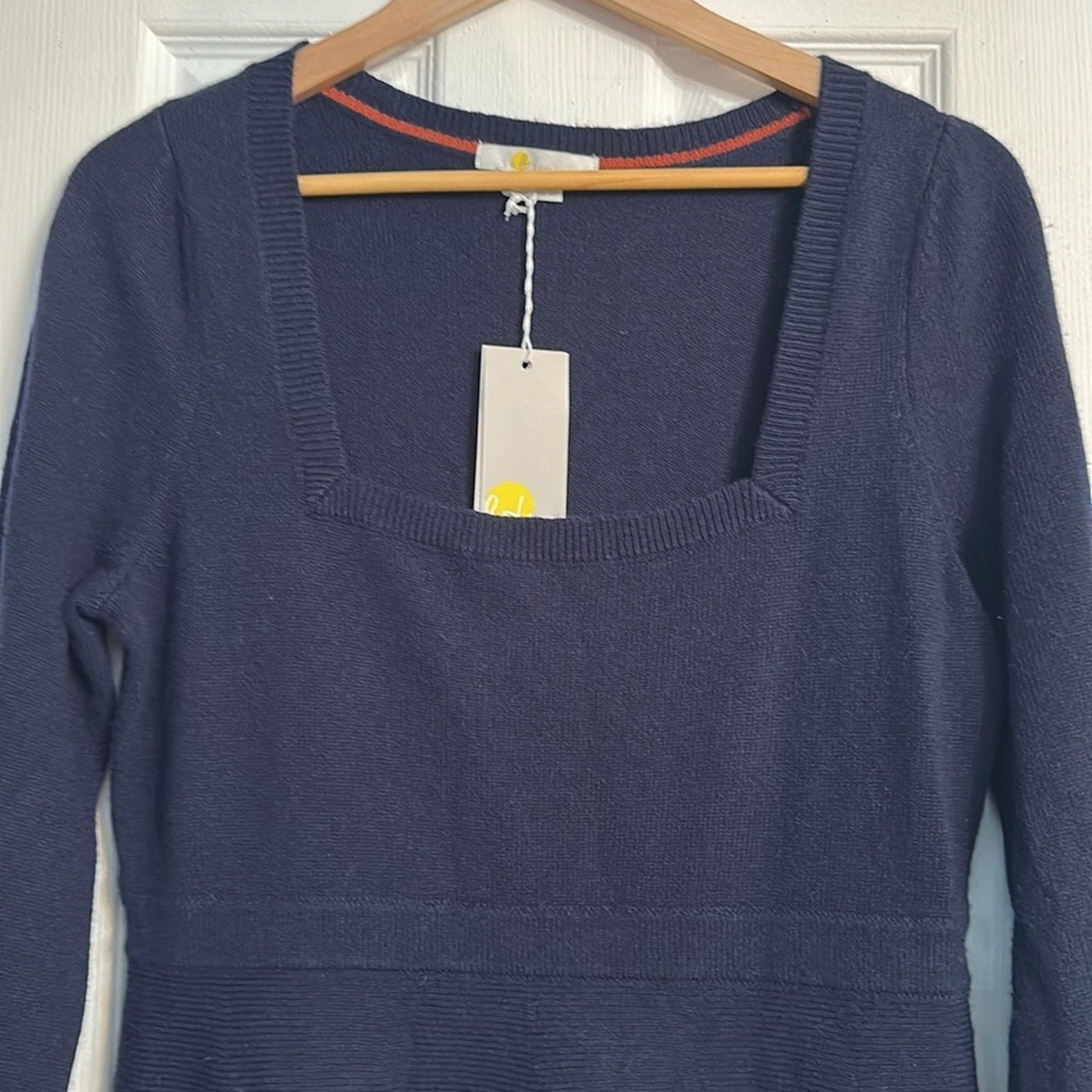NWT Boden Square Neck Knitted Dress in NAVY - size 10P $160