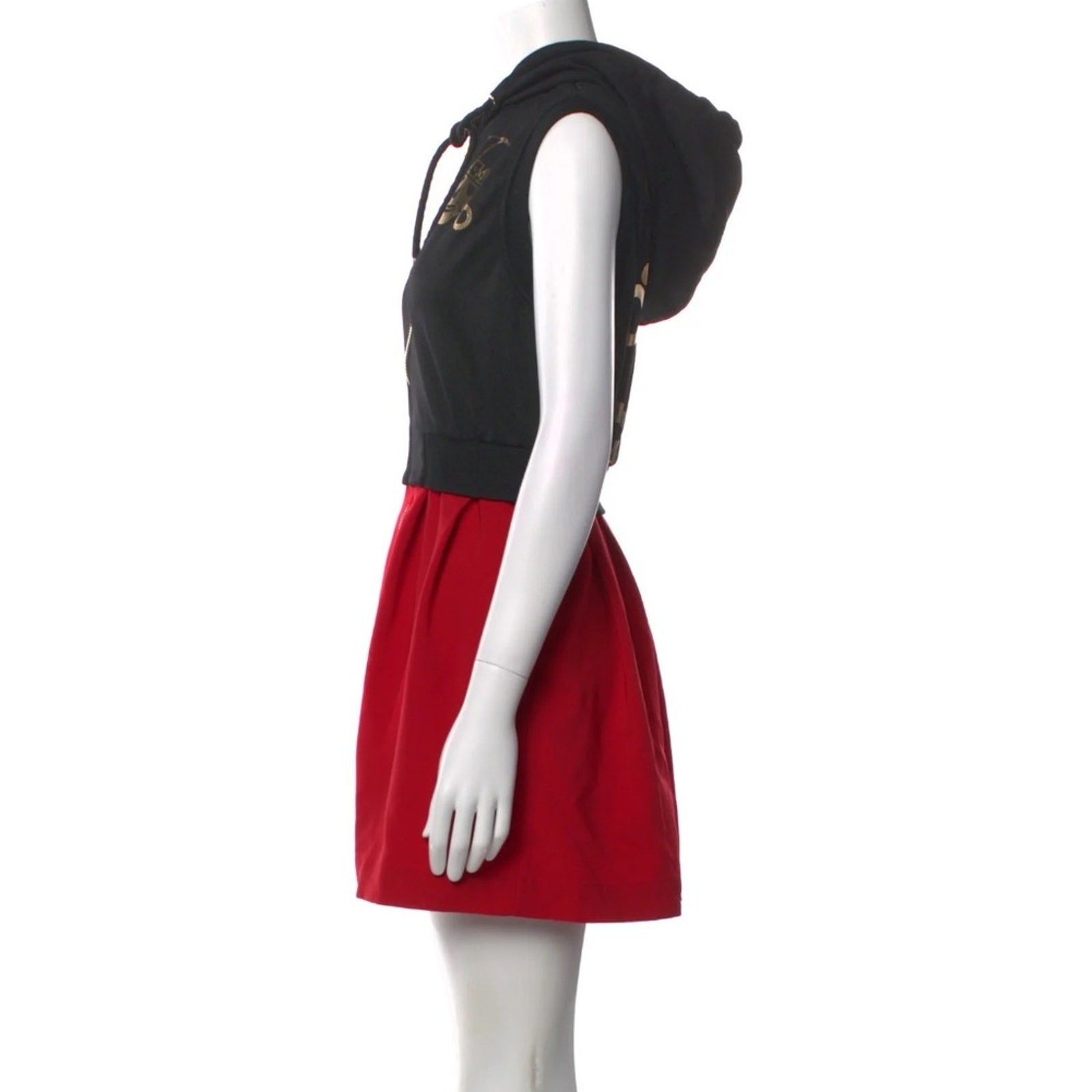 Moschino Couture gold skull hoodie mini dress - size 4