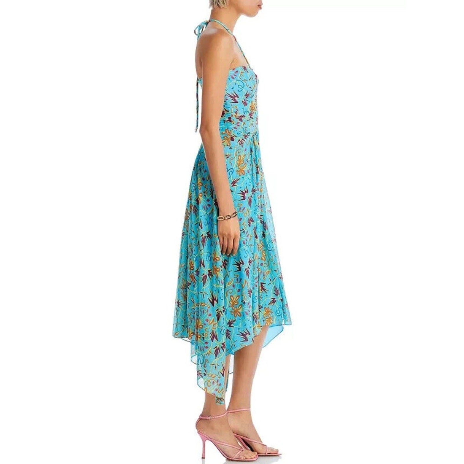 A.L.C. Violet Silk Halter Midi Dress- size 0 - NEW