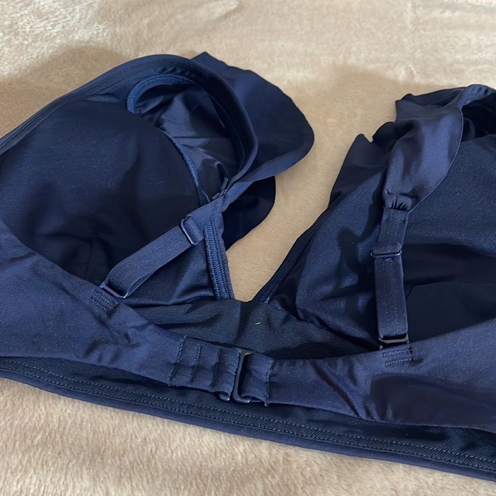 NWOT Sea Level Essentials Frill Bikini Top Navy - size 10