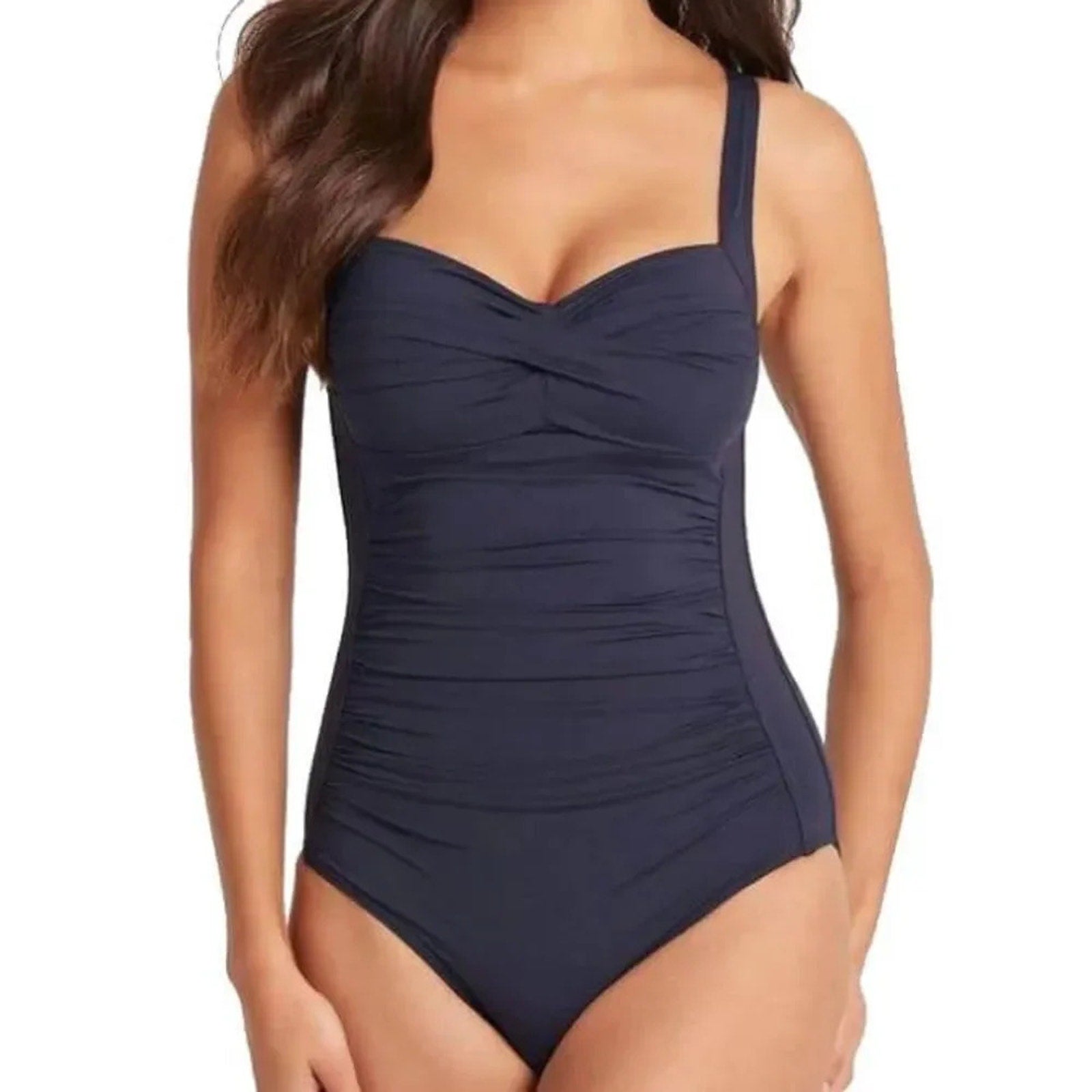 NEW Sea Level Essentials Twist Front A-DD Cup One Piece Swimsuit - Night Sky - 4
