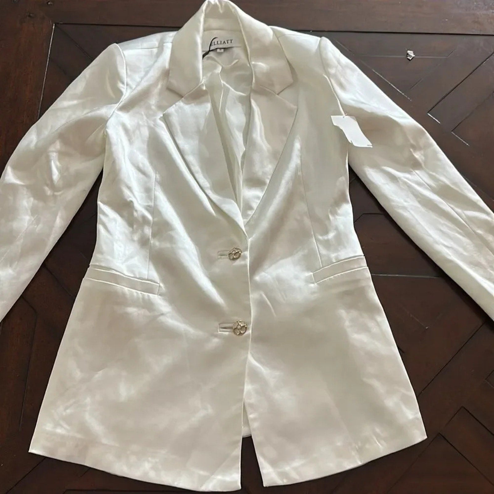 NEW ELLIATT Ridley Suit - Satin Blazer & Pants Set - Size S