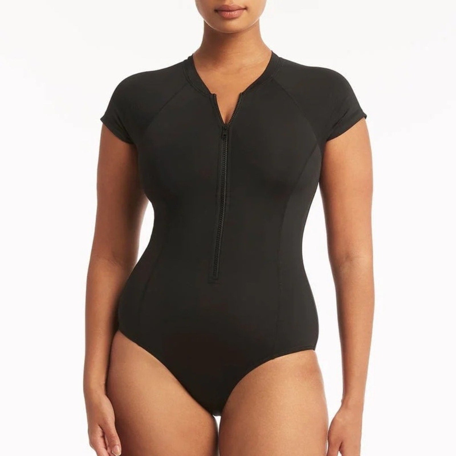 NEW Sea Level Swim Eco Essentials Short Sleeve One Piece - size 10 (US)