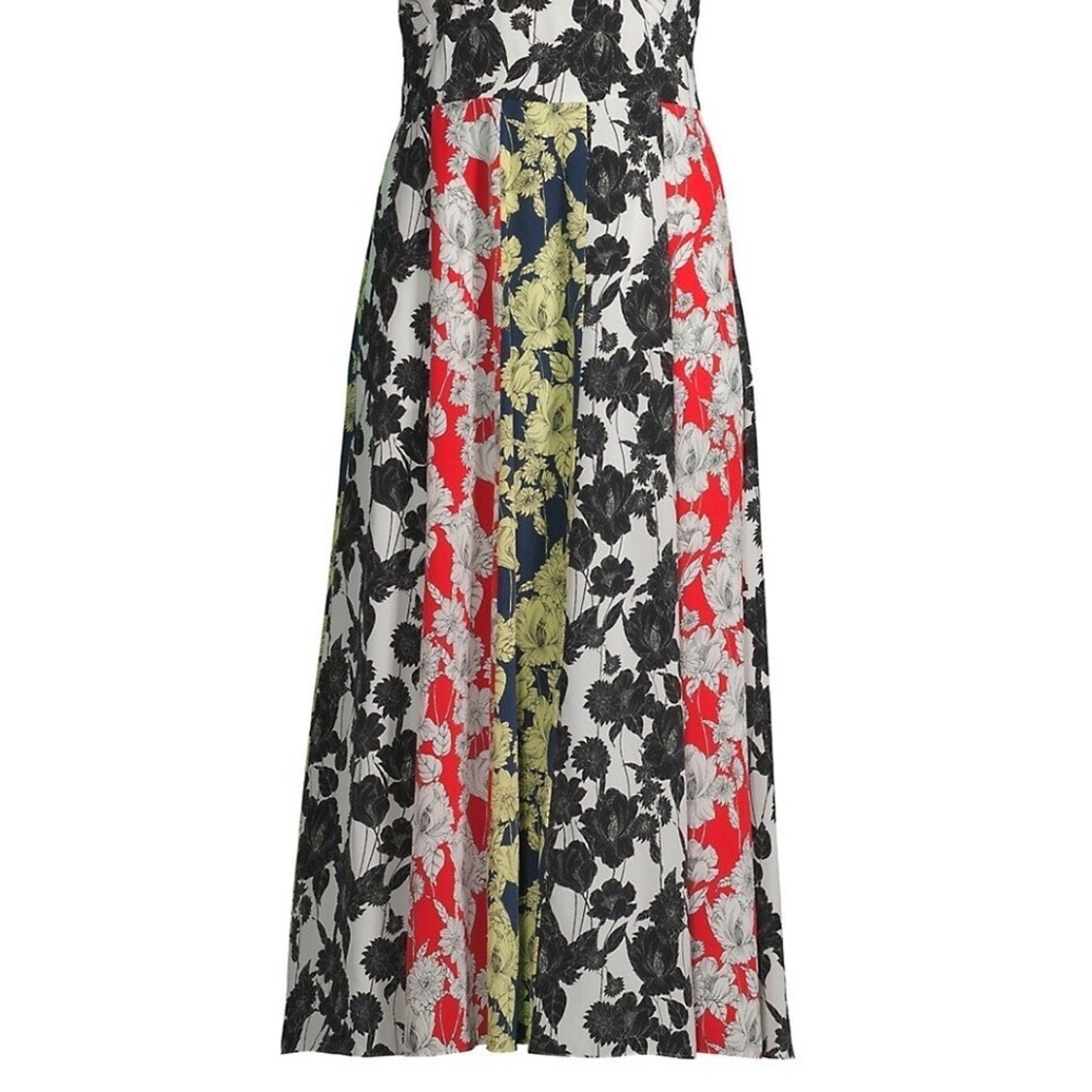 Jason Wu Mix Print A-Line Paneled Sweetheart Dress 100% Silk - size 6