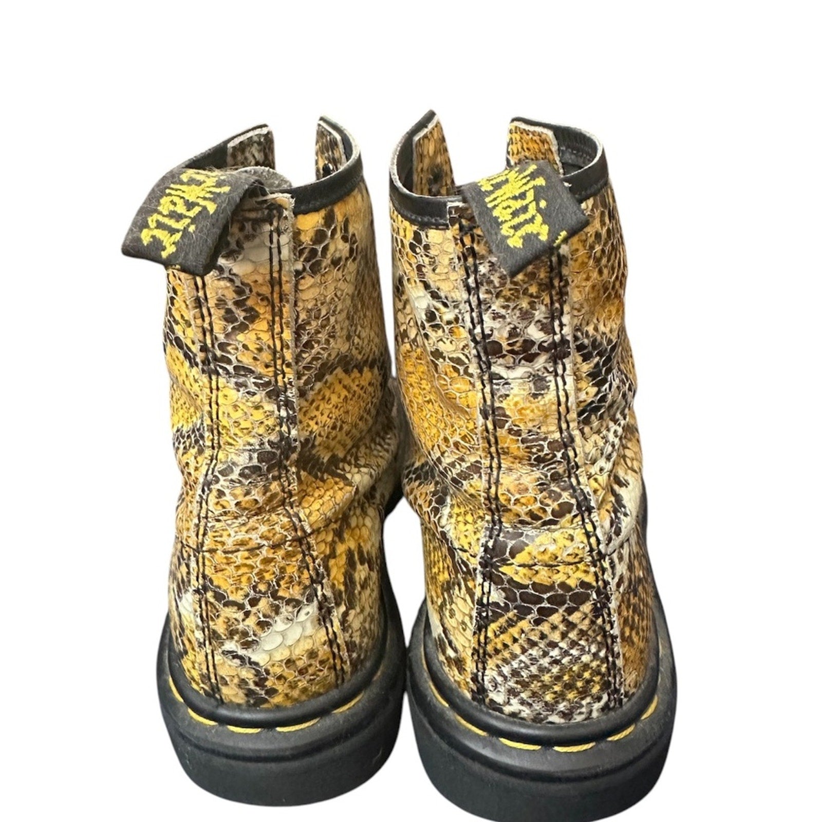 DR. MARTENS VINTAGE SNAKE PRINT ANKLE BOOTS WOMEN SIZE US 9 MADE IN ENGLAND