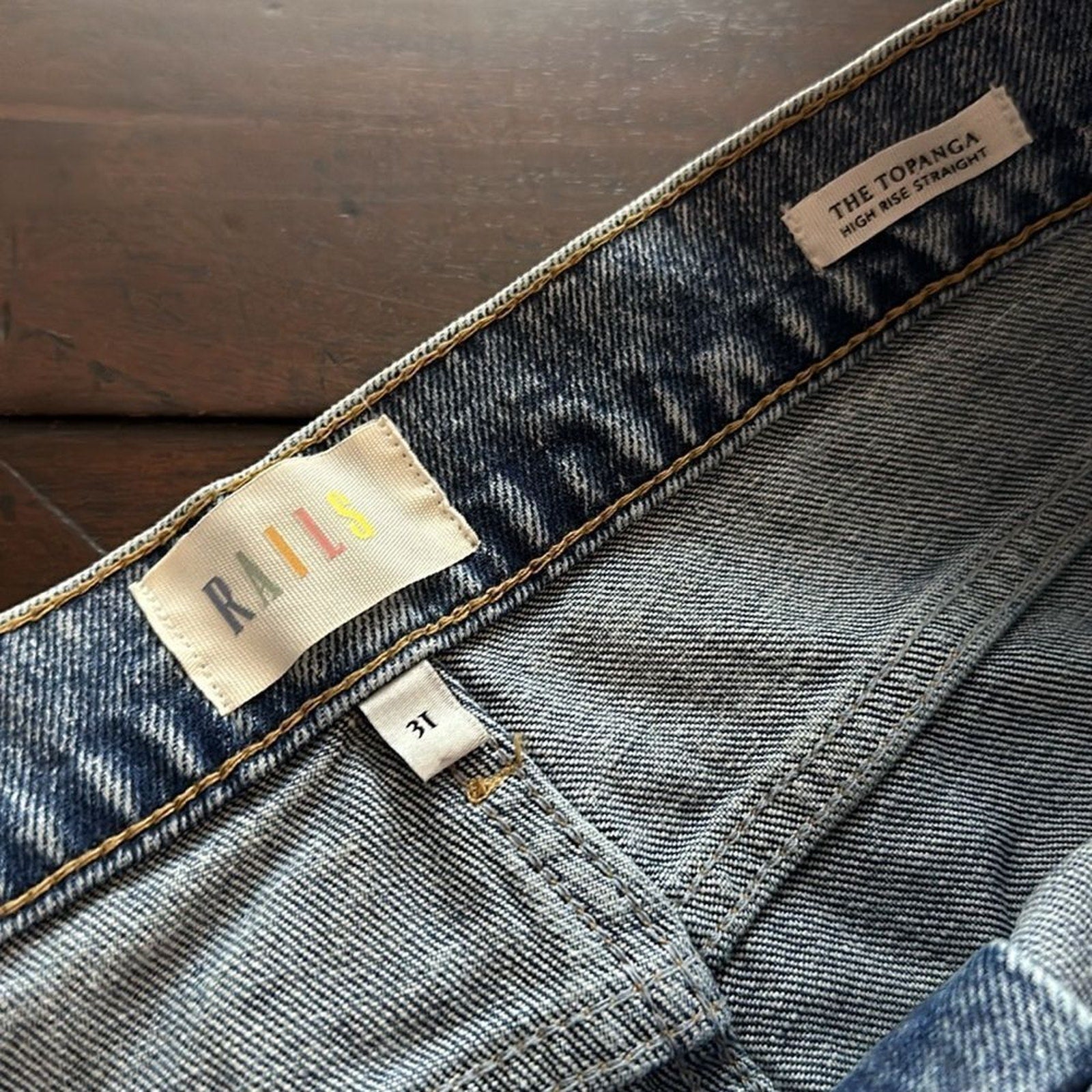 NWT RAILS The Topanga High Waist Straight Leg Jeans in Cascade - size 31