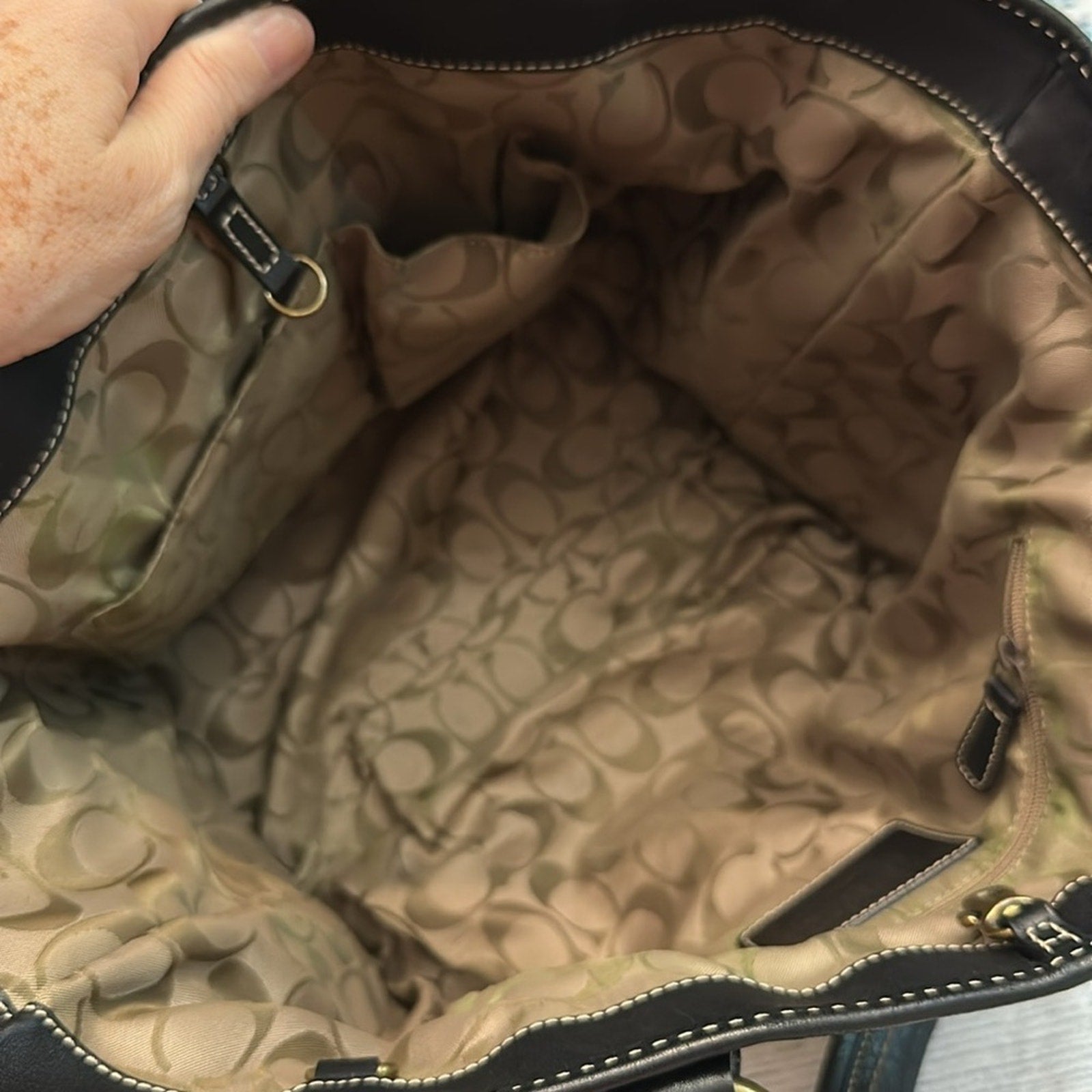 Coach vintage raffia large bag