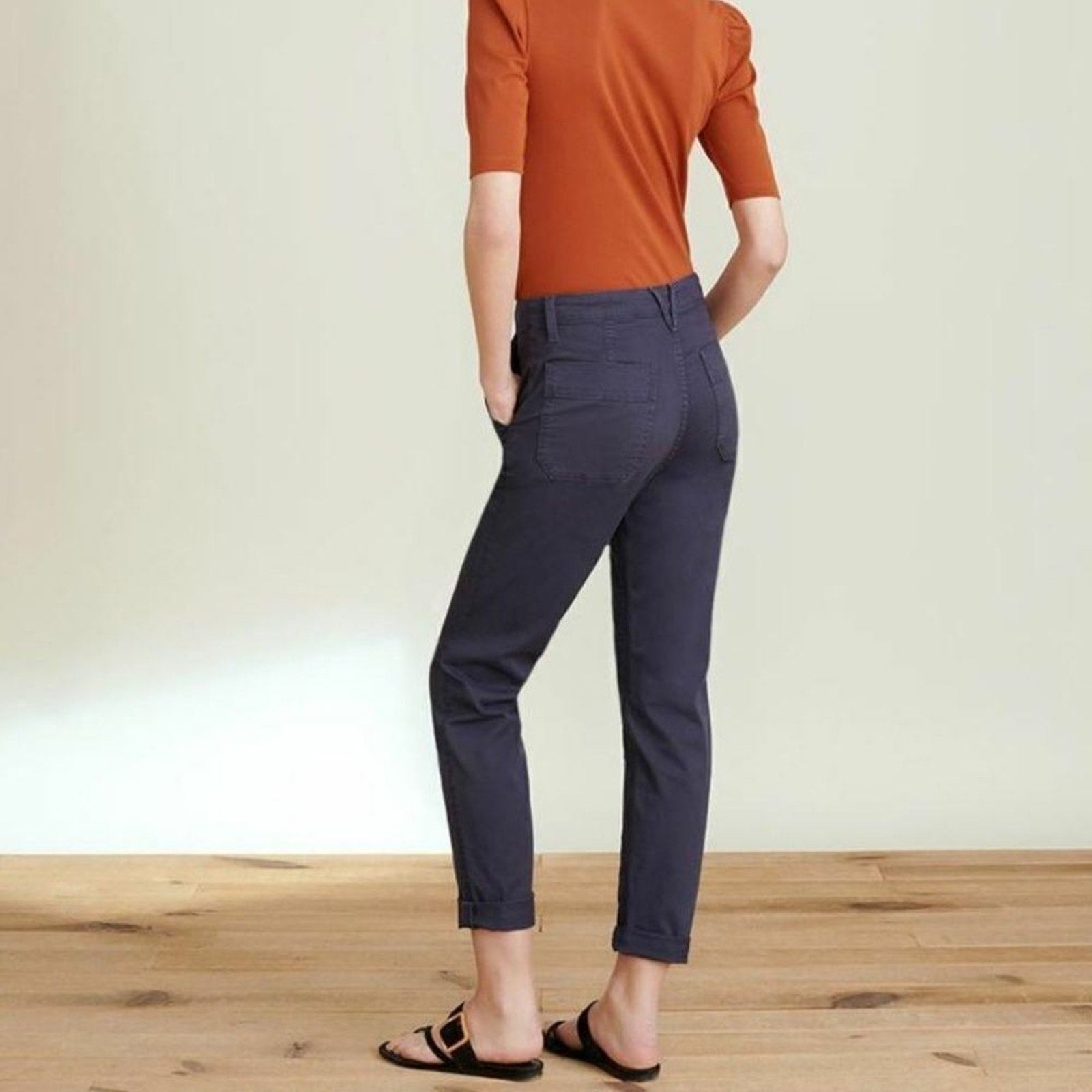 NWT VERONICA BEARD Ayla Navy womens Chino Stretch Pants - size 26 / 2