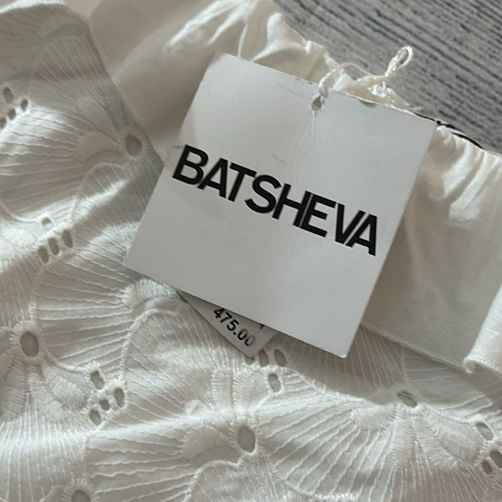 NWT BATSHEVA Jude Dress $475.00 White Broderie Anglaise Eyelet - size 6