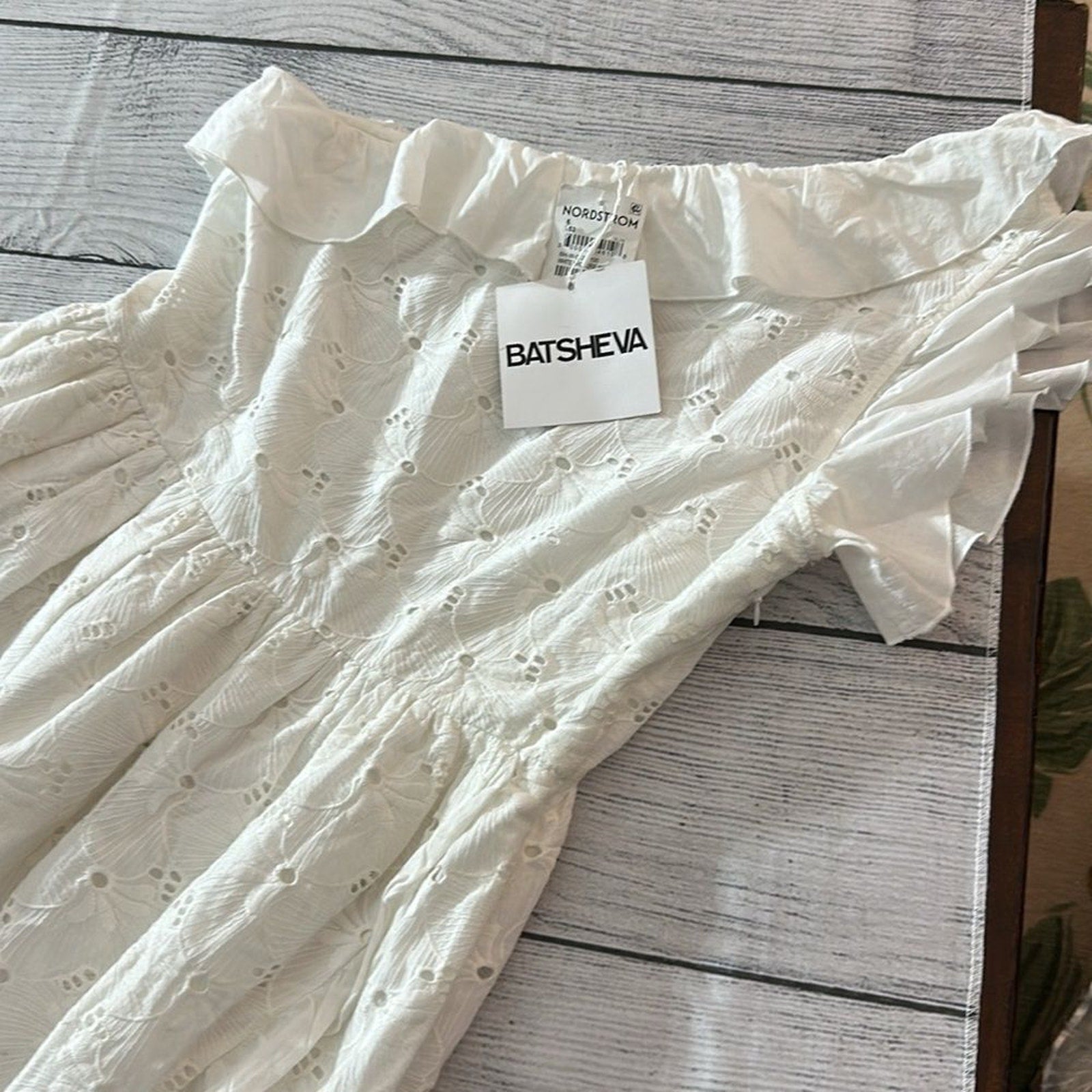NWT BATSHEVA Jude Dress $475.00 White Broderie Anglaise Eyelet - size 6