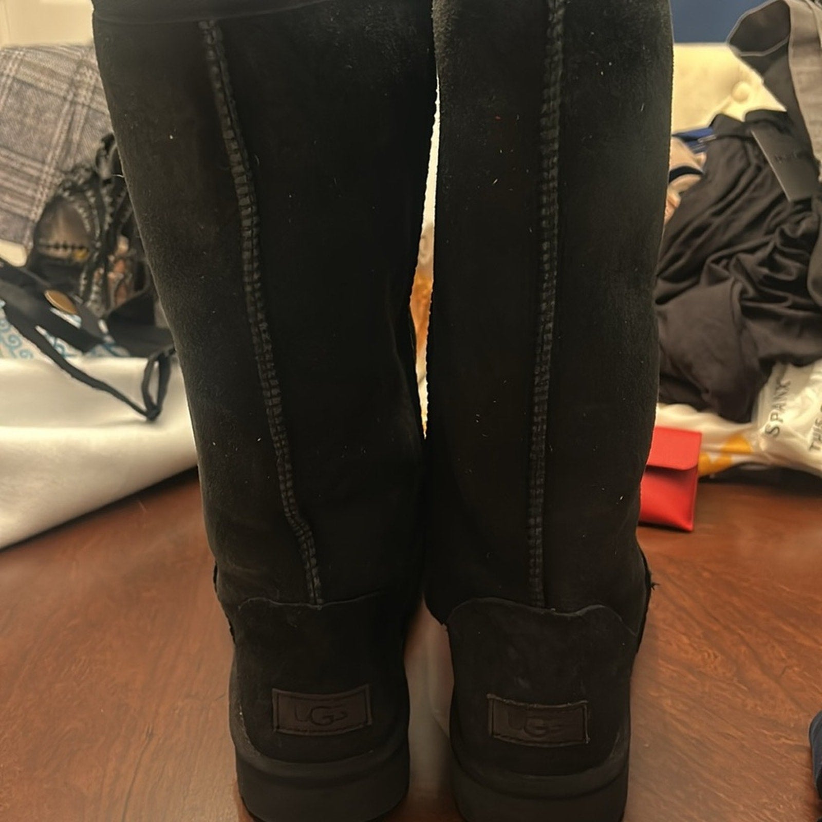 NEW UGG Classic Tall II 2 Black Water-resistant Suede Sheepskin - Size 9