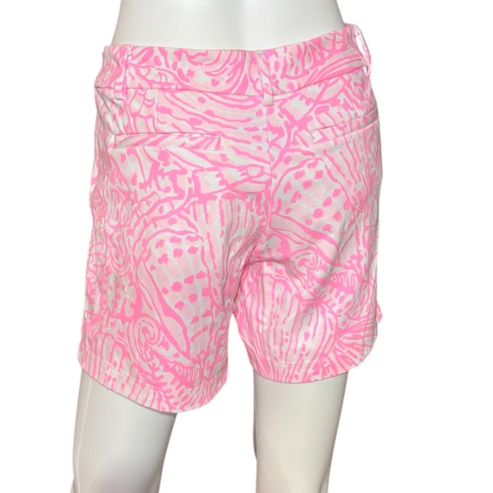 LILLY PULITZER 7" Jayne Knit Shorts Pelican Pink Sea Cups Size 8