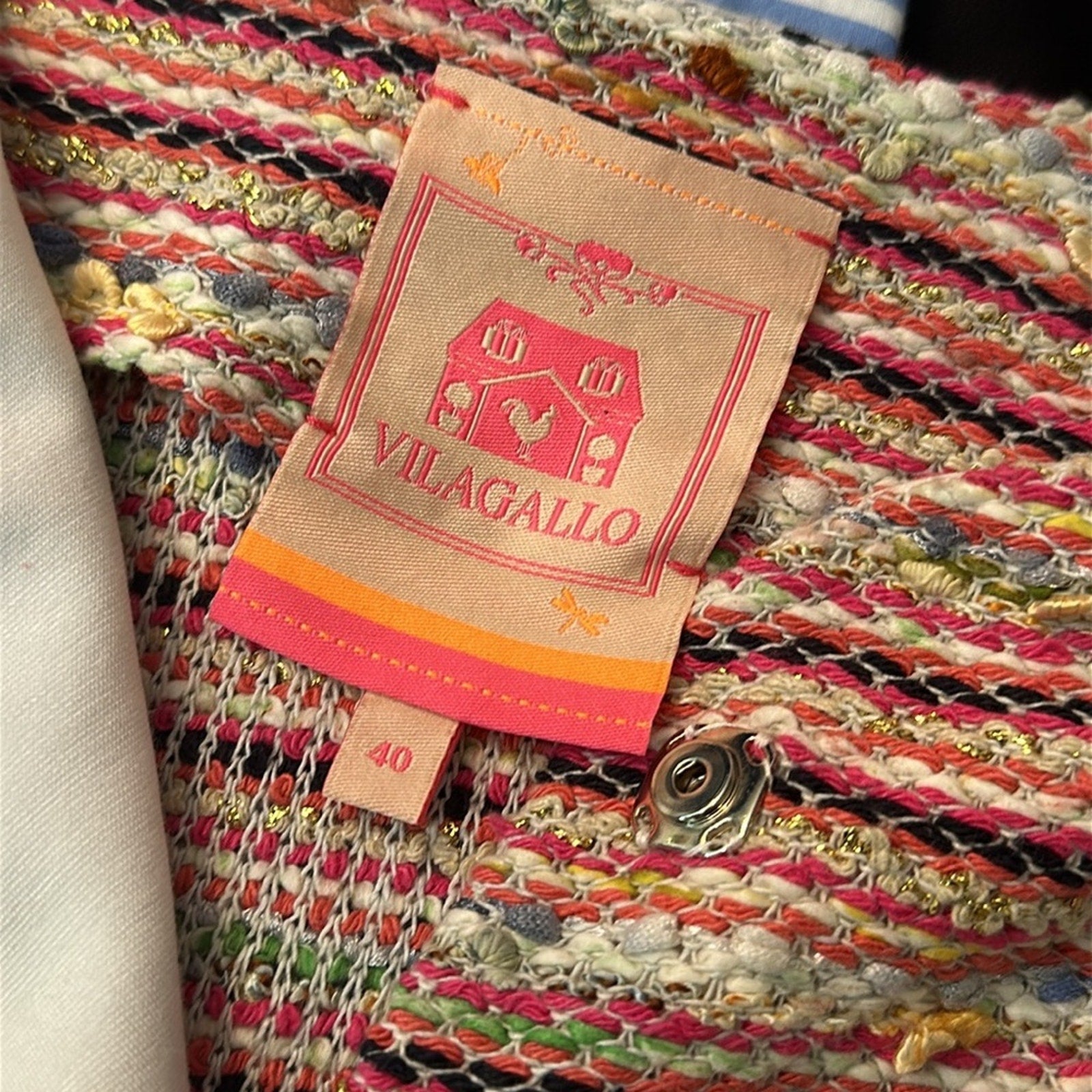 Vilagallo tweed metallic cardigan size 40 / M