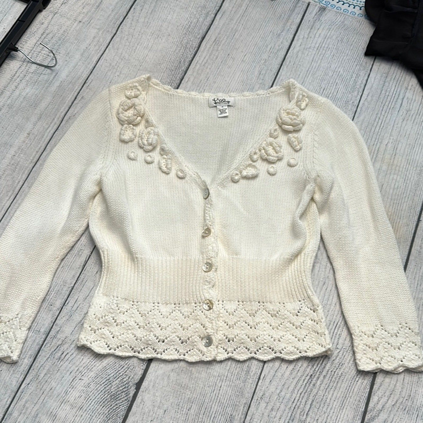 Lilly Pulitzer white label vintage crochet cardigan- size M