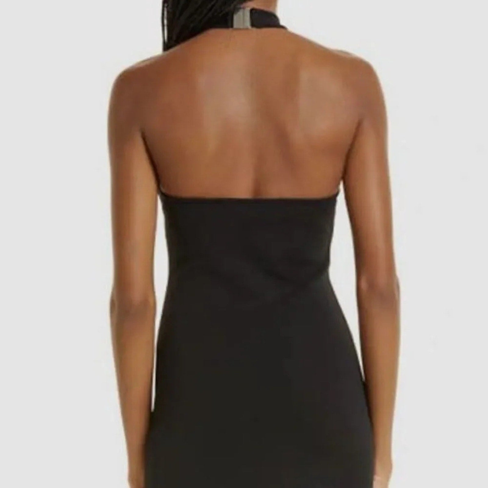 NEW $370 Gauge 81 Women's Black Sleeveless Abile Cutout Halter Midi Dress Size M