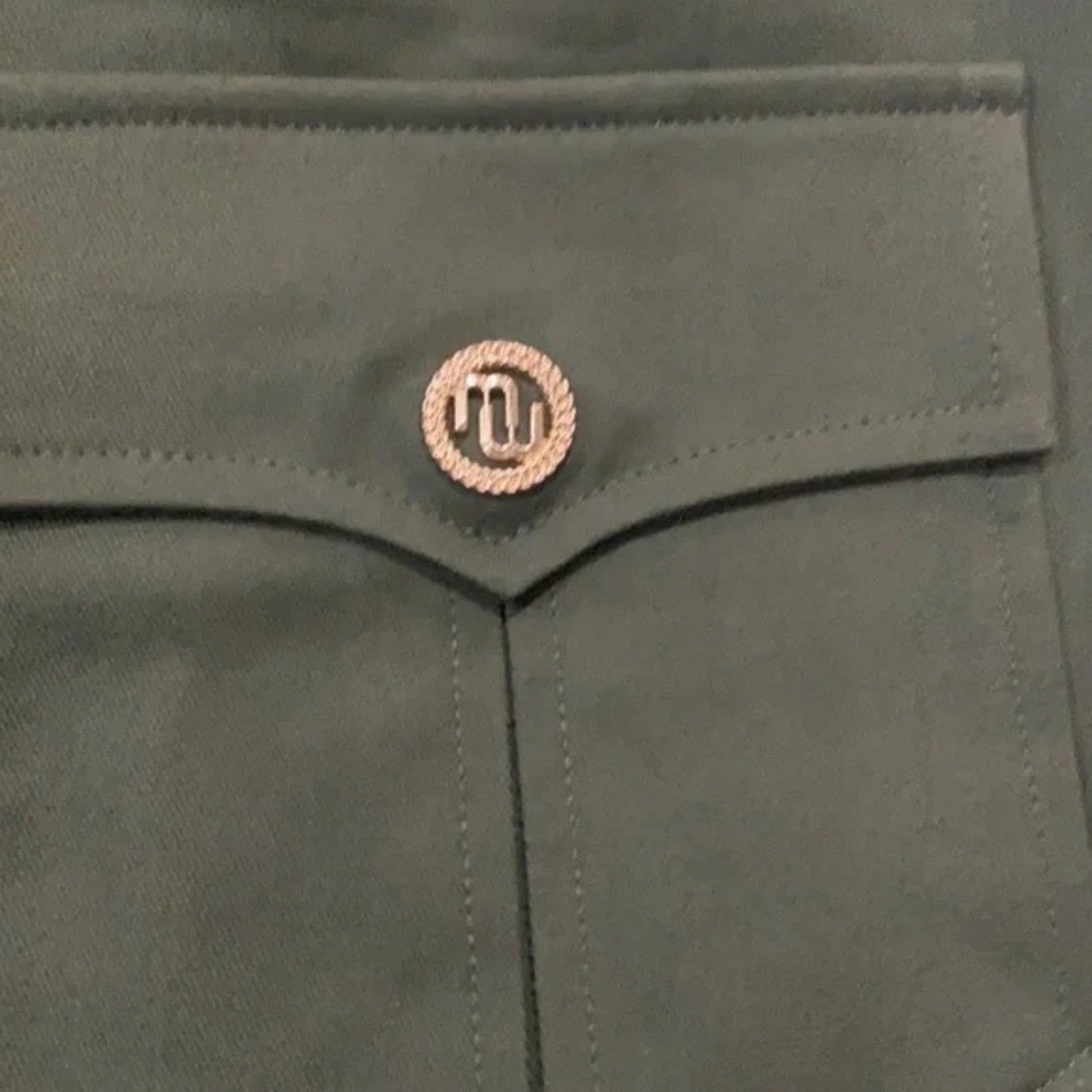 NWT Maje Green Elastic High Waist Stretch Mini Short Skirt - size 38 Small