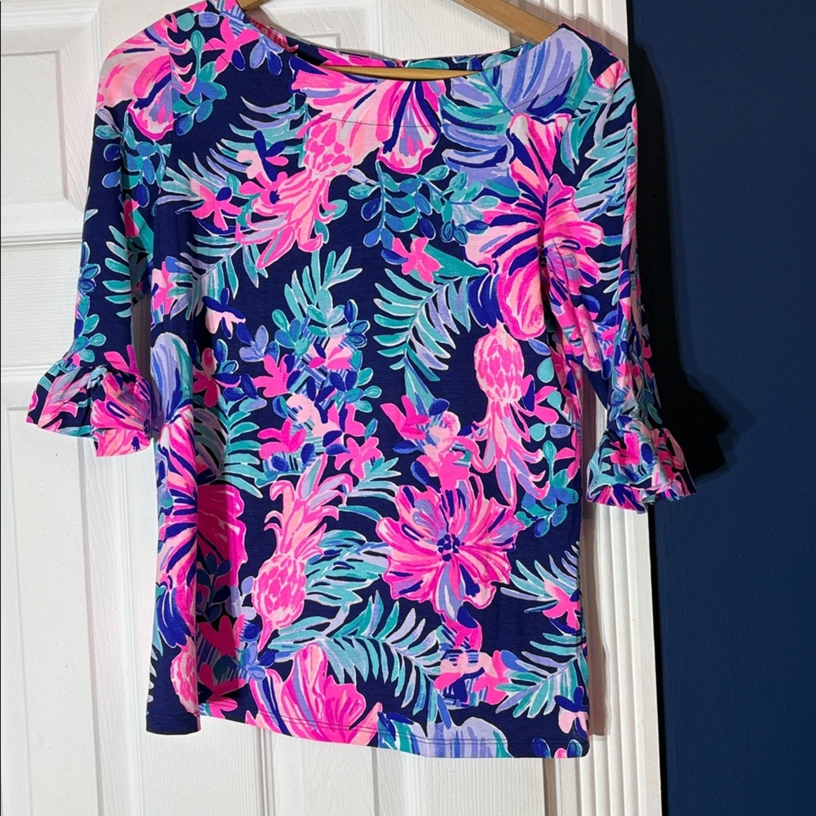 Lilly Pulitzer Waverly Cotton Top in Garden Getaway - S