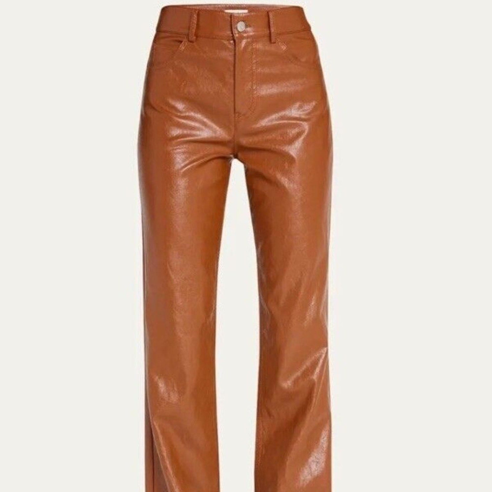 NEW A.L.C. Freddie VEGAN LEATHER Pants in Cognac - size 8